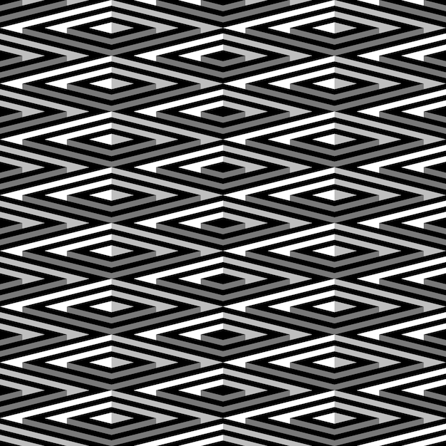 Black and white geometric square seamless pattern