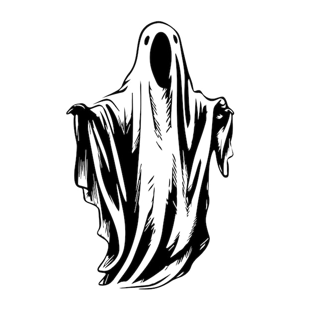 A black and white of a ghost vector