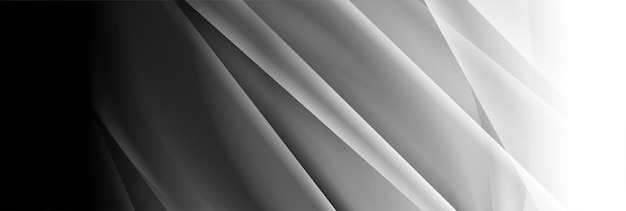 Black and white glossy stripes and waves abstract background