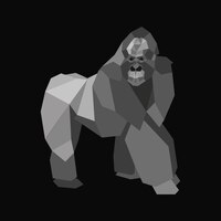 Vector black and white gorilla vector illustration geometric shapes