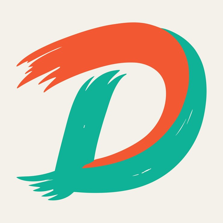 Vector 黑白圖形設計大字母d風格化排版
