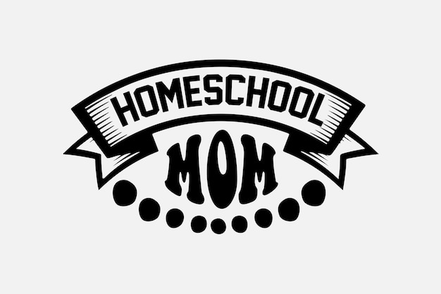 A black and white graphic that says homeschool mom.