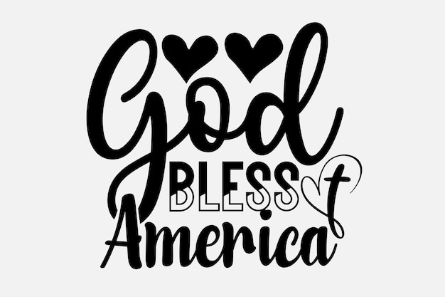 Черно-белая графика со словом «Боже, благослови Америку».