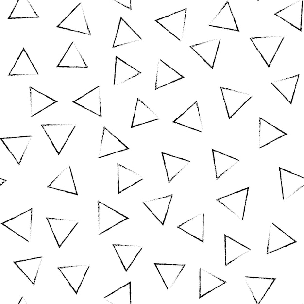 Black and white grunge abstract seamless pattern with triangles grunge triangles background