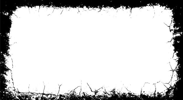 Vector black and white grunge border grunge frame grungy abstract border design
