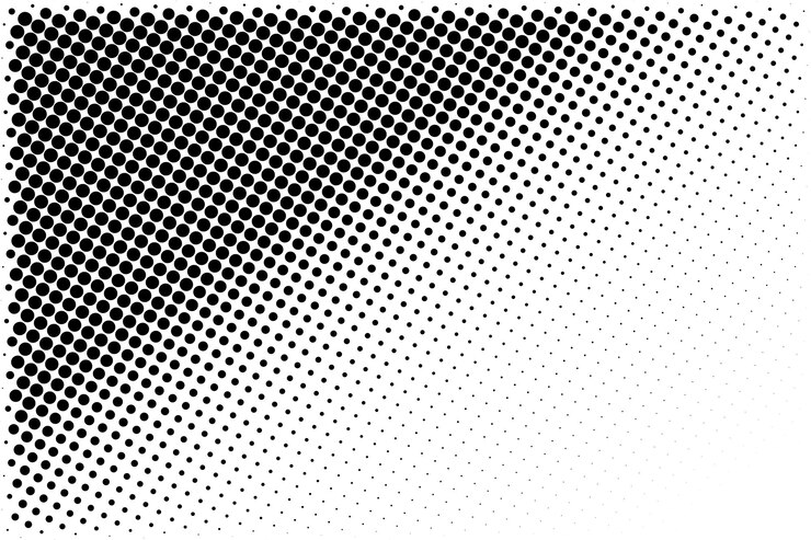 Vector black and white grunge halftone pattern texture background
