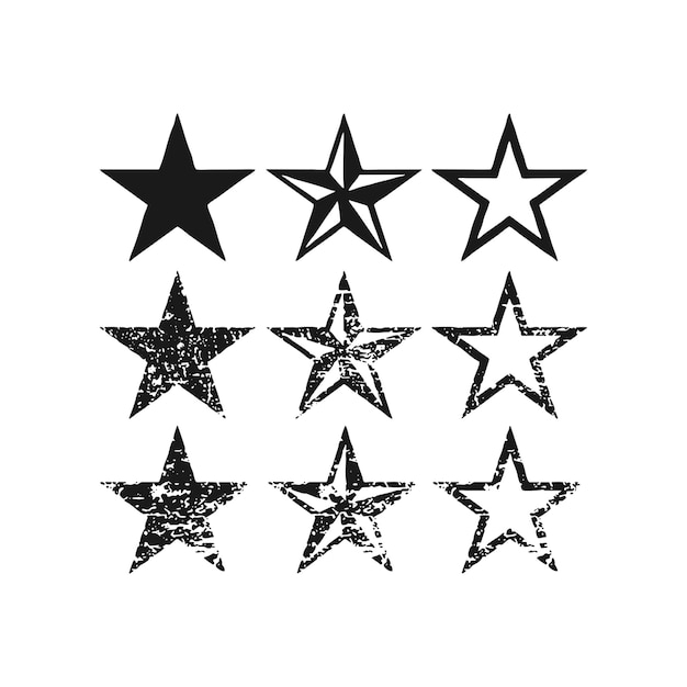 Black and white grunge star set