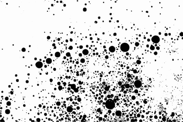 Vector black and white grunge texture bubbles circles splatter texture transparent background abstract art