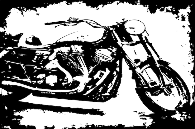 black and white grungy texture of heavy bike or motor bike