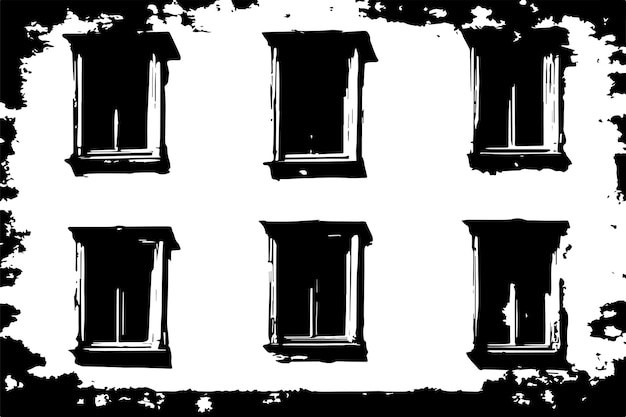 Struttura sgangherata in bianco e nero della vecchia casa d'epoca