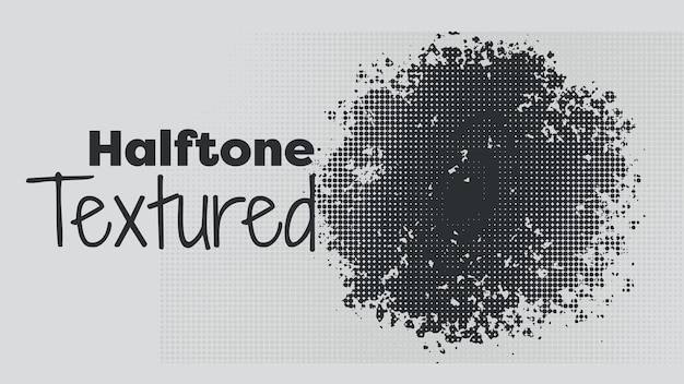 Vector black and white halftone grunge texture