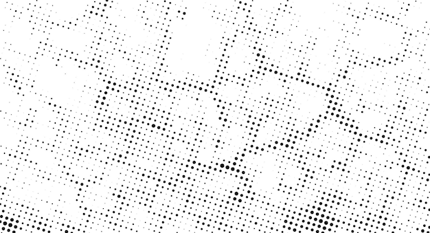 Vector a black and white halftone pattern with dots a black and white dotted pattern with grunge effect