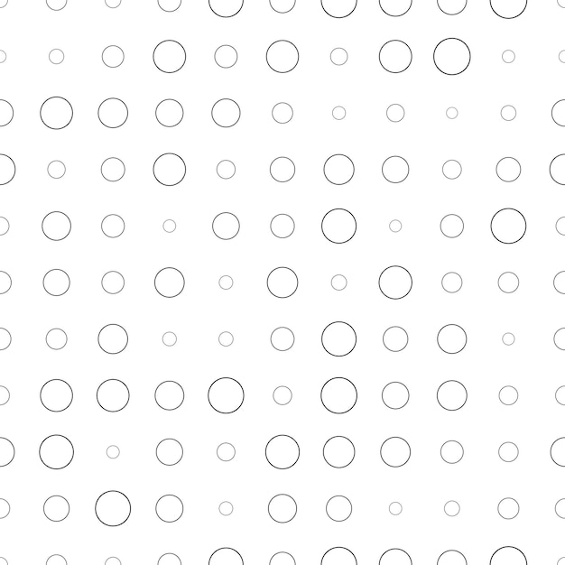 Black and white halftone seamless pattern with circles. Dotted texture. Polka dot on white