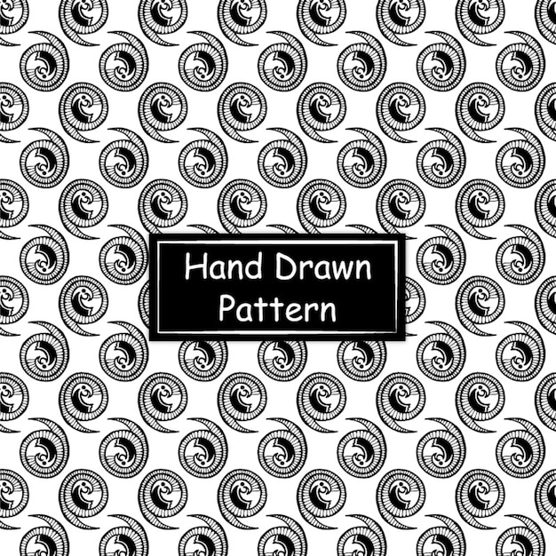 Black and White Hand Drawn Pattern