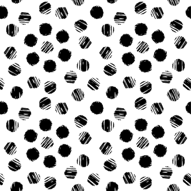 Black and white hand drawn simple ink brush stroke seamless pattern vector illustration for background bed linen fabric wrapping paper scrapbooking