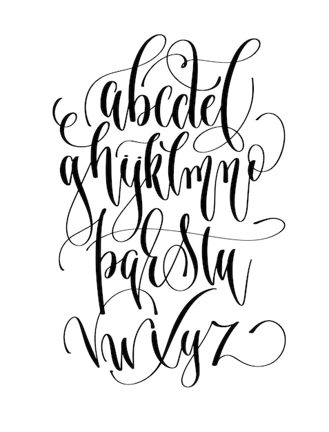 Premium Vector | Black and white hand lettering alphabet design ...