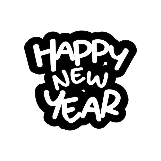 Black and white happy new year vector. Editable. Suitable for design and illustration in new year