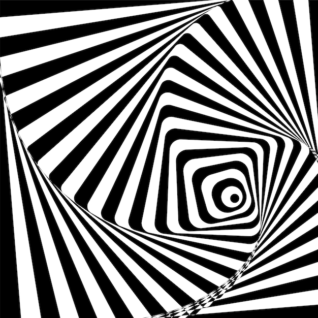 Black and white hypnotic background.  illustration