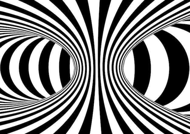黒と白の催眠ワームホール トンネル光の錯覚の背景