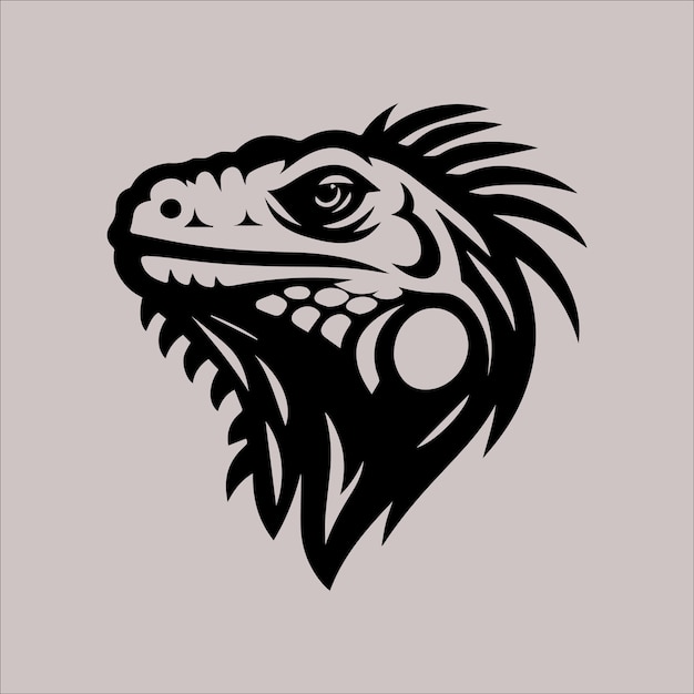 black and white iguana head logo or mascot