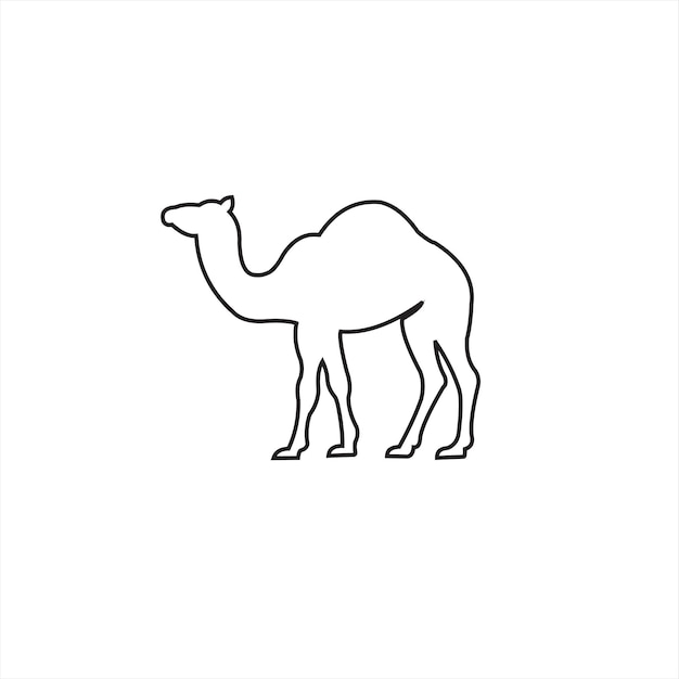 Vector a black and white illustration of a camel.