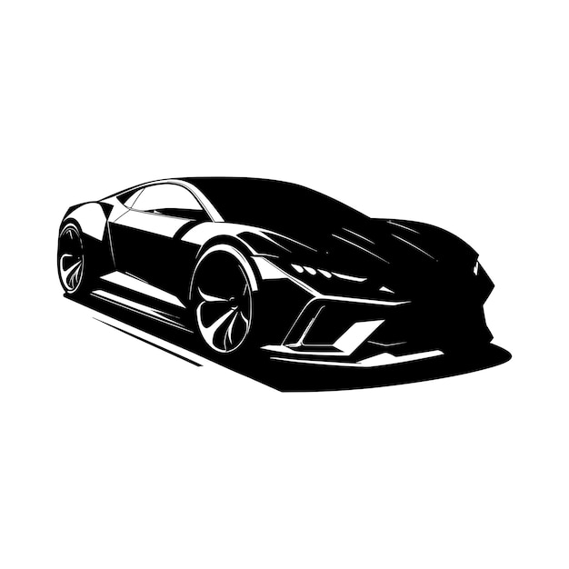 a black and white illustration of a car sports car vector