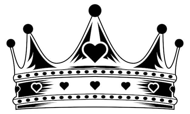 Black and white illustration crown vector