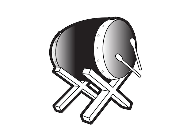 A black and white illustration of a drum with a metal top that says'drum'on it.