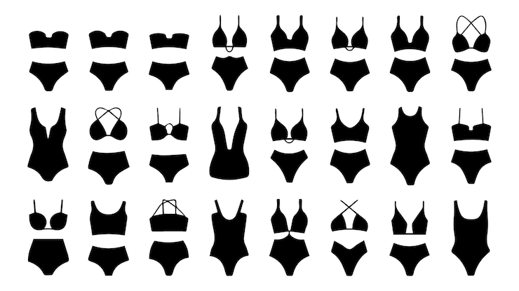 Vector the black and white illustration of the swimwear