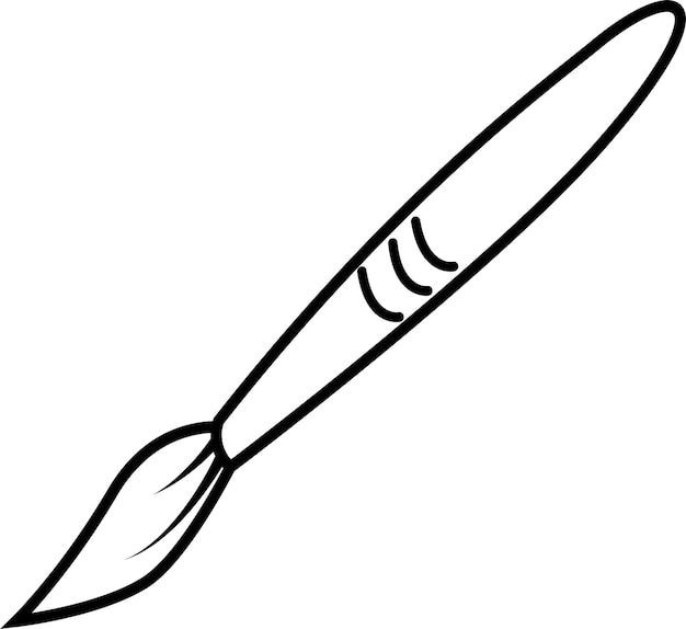 Vettore illustrazione in bianco e nero di pennelli sintetici per la pittura uno schizzo fatto a mano