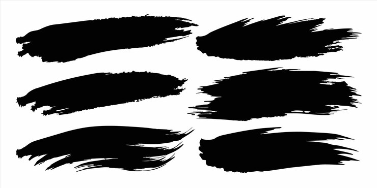 Vector black and white illustrations of black and white feathers with a black background