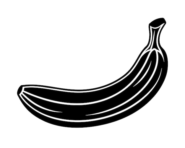 a black and white image of a banana with the word