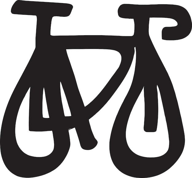 A black and white image of a bicycle with the words 