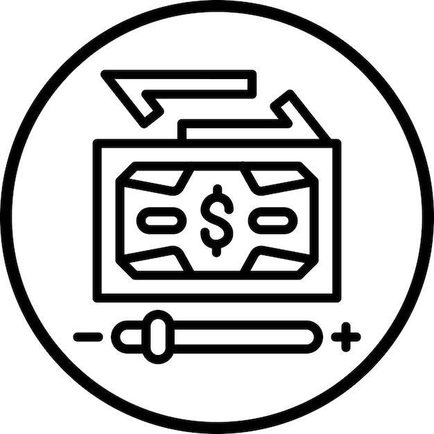 a black and white image of a box with a dollar sign on it