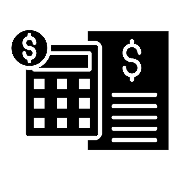 черно-белое изображение калькулятора с долларовым знаком