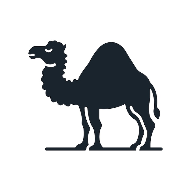 Vector a black and white image of a camel with a black face