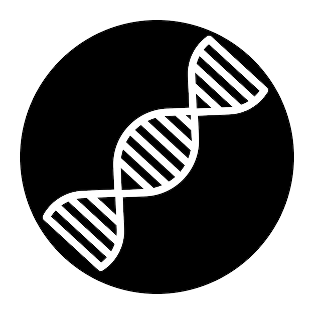 a black and white image of a dna symbol