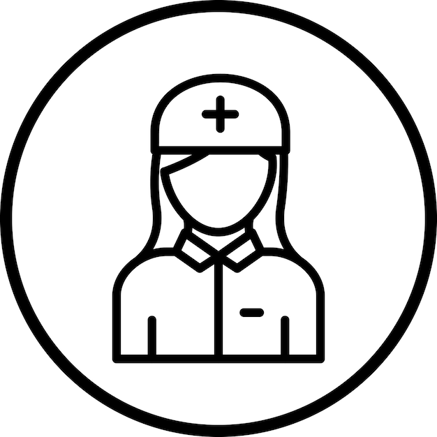 Vector a black and white image of a doctor with a red cross on his head