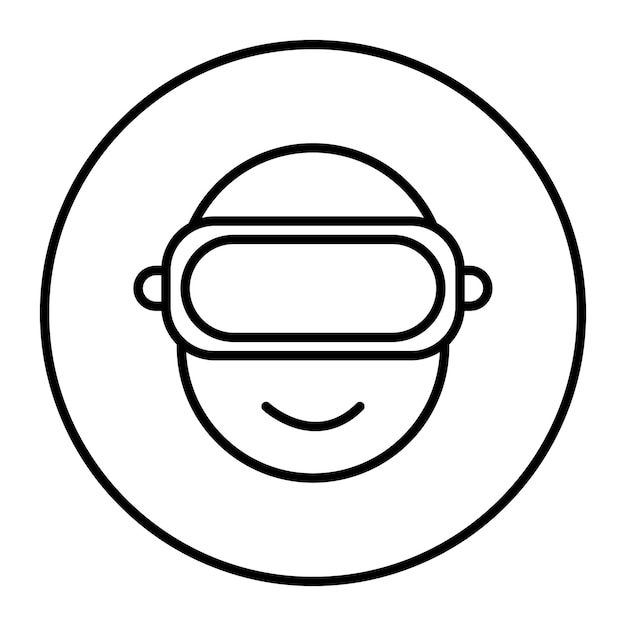 Vector a black and white image of a face in a circle