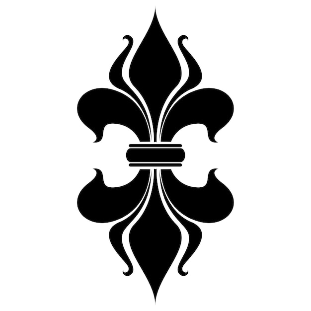 Vector a black and white image of a fleur de lis symbol