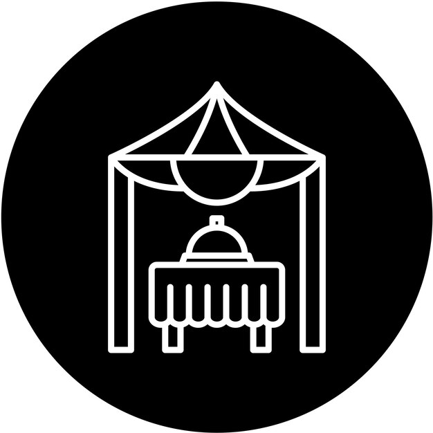 Vector a black and white image of a gazebo with a canopy on it