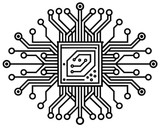 기하학적 디자인의 흑백 이미지