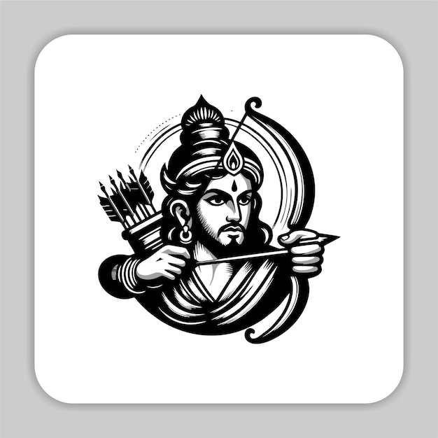 a black and white image of a god with a sword in his hand