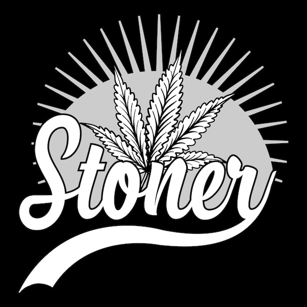 A black and white image of a logo with the word stoner in white letters.