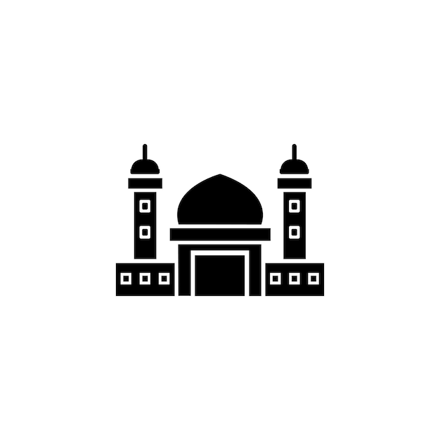 Vector a black and white image of a mosque