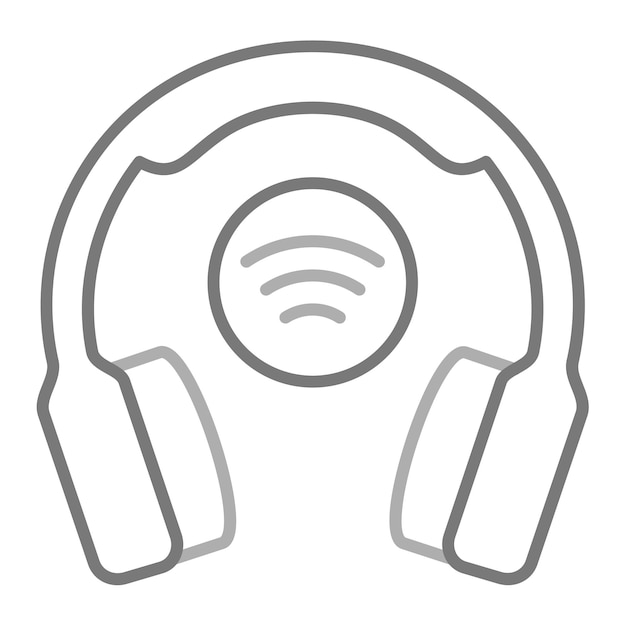 Vector a black and white image of a person with headphones on it