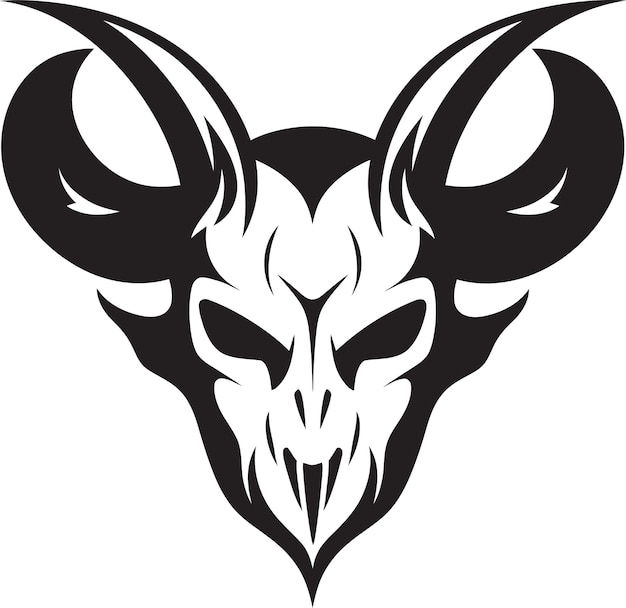 Vector a black and white image of a ram with horns