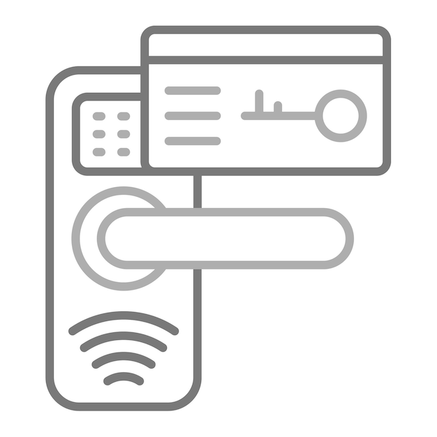 a black and white image of a sign that says  the button is open