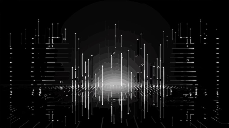 Vector a black and white image of a spiral with the number 3 on it