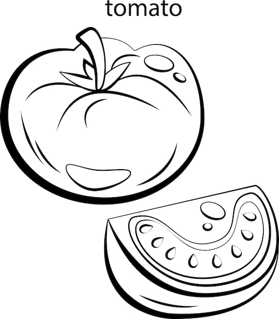 Black and white images of fruits for coloring.